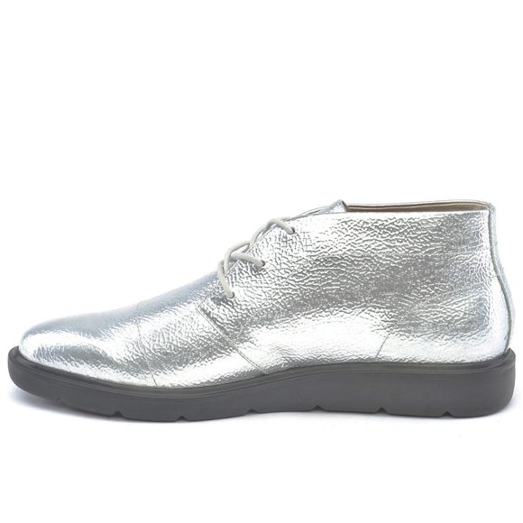 Silver Ankle Boots Lace Up United Nude FLX DSRT - Picture 3 of 12